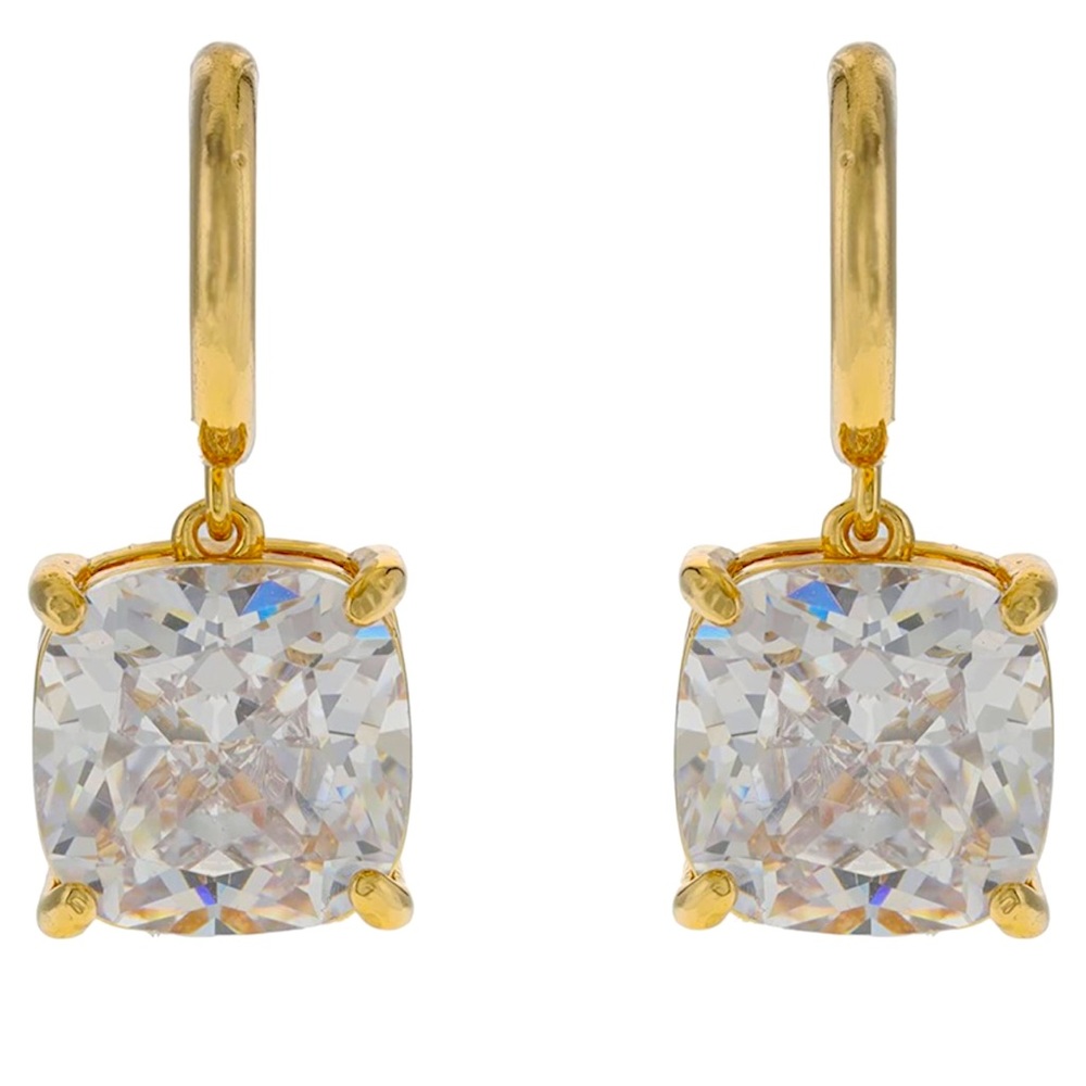 Kate Spade Clear Small Square Huggies Earrings